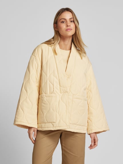 P&C* curated by Veronika Heilbrunner Steppjacke im Kimono-Style mit Woll-Anteil Pastellgelb 4