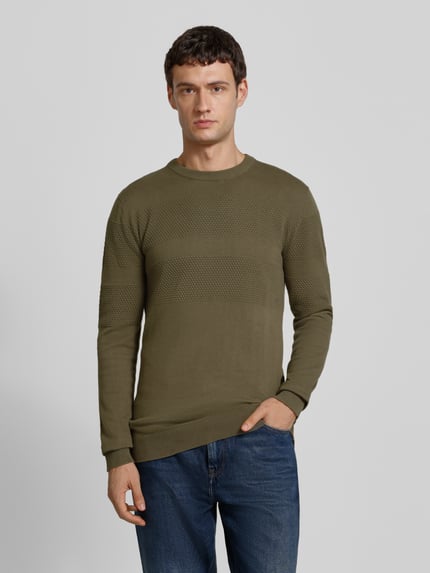 Lindbergh Gebreide pullover met ribboorden Leem - 4