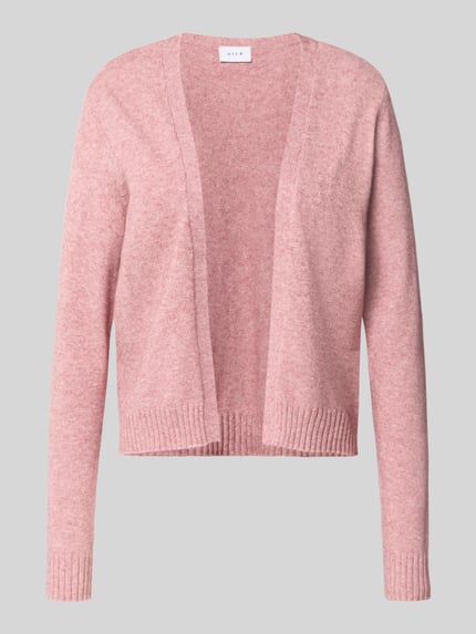 Produktfoto, Strickjacke aus Viskose-Mix von VILA in Rosa, gerade Passform, gerippter Bund und Ärmelabschlüsse, Damenmode