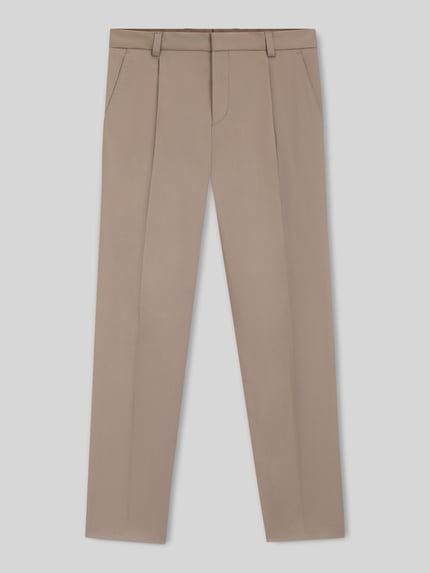 Produktfoto, Slim Fit Bundfaltenhose aus Baumwoll-Mix Modell 'GENRICH' von HUGO, jednokolorowy, zakładki w pasie, kanty, mieszanka bawełny