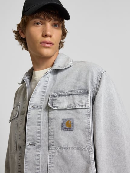 Carhartt Work In Progress Jeansjack met klepzakken op de borst, model 'Arctic' Middengrijs - 3