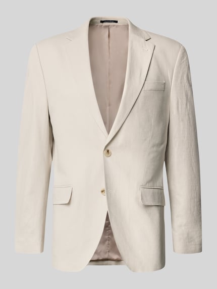 Produktfoto, Sakko aus Leinen-Mix mit Pattentaschen von Christian Berg Men in Beige, Regular Fit, Reverskragen, Knopfverschluss, glatte Textur