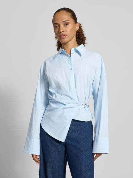 My Essential Wardrobe Regular Fit Hemdbluse aus reiner Baumwolle Modell 'Bella' Hellblau 4
