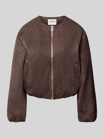Regular fit kunstleren jack in de look van suède model 'STINA' Shop The Look MANNEQUINE