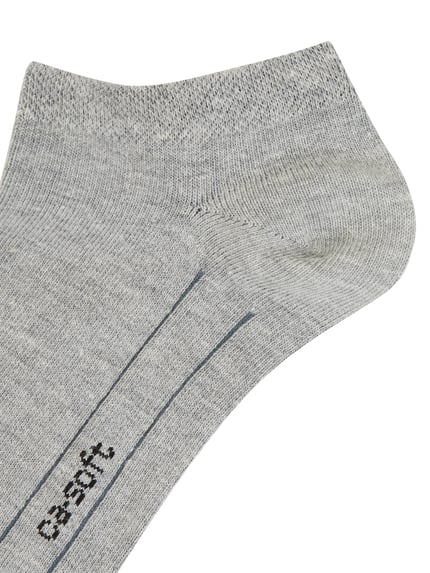 camano Sneakersocken mit Rippenbündchen im 7er-Pack Modell 'Soft' Hellgrau 3