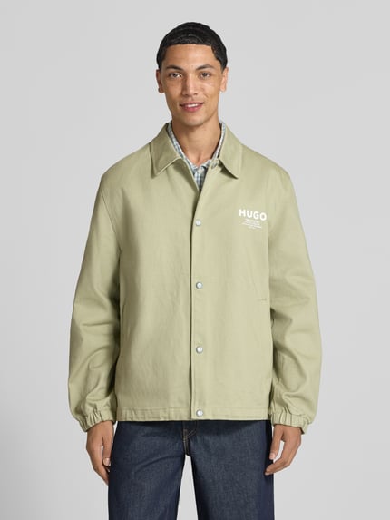 HUGO Blue Regular Fit Bomberjacke / Blouson aus reiner Baumwolle Modell 'Biyo2631' Hellgruen 4