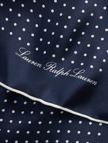 Lauren Ralph Lauren Sjaal van pure zijde met labelopschrift Donkerblauw - 2