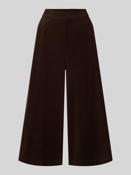 Produktfoto, Culotte mit Eingrifftaschen Modell 'Olana' von FREE/QUENT, dunkelbraun, Wide Leg, elastischer Bund, Baumwoll-Elasthan-Mix