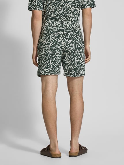 Shiwi Korte regular fit broek met tunnelkoord, model 'Tony' Donkergroen - 5