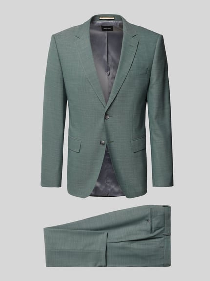 BOSS Garnitur o kroju slim fit z mieszanki żywej wełny model ‘H-HUGE-2Pcs-253’ Ciemnozielony 2