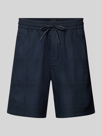 Produktfoto, Tapered Chinoshorts aus reiner Baumwolle Modell 'SANDREW_6_SHORTS' von BOSS Orange, granatowy, gładki, strukturalny materiał