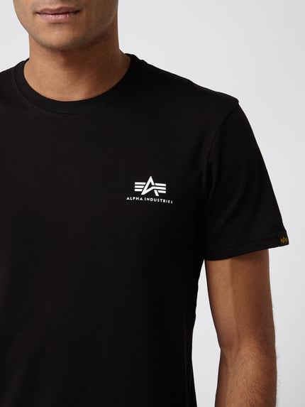Alpha Industries T-Shirt mit Logo-Print Modell 'Basic T' Black 3