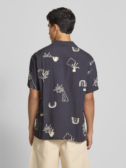 JACK & JONES Regular fit vrijetijdsoverhemd met resortkraag, model 'LUKE' Antraciet - 5