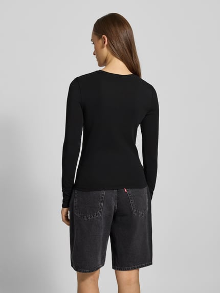 ONLY Slim Fit Langarmshirt aus Baumwoll-Mix Modell 'RILEY' Black 5
