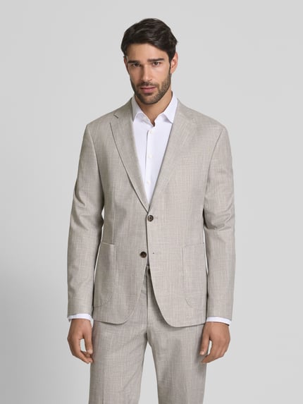 JOOP! COLLECTION Taillierter Sakko aus Baumwoll-Woll-Mix mit Leinen-Anteil Modell 'Hoverest' Beige 4