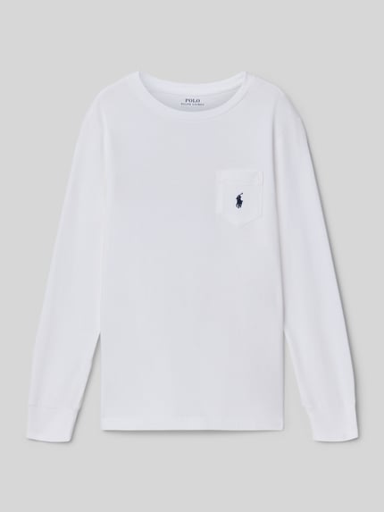 Polo Ralph Lauren Teens Regular Fit Langarmshirt aus reiner Baumwolle Weiss 1