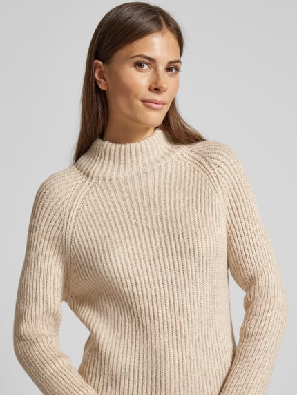 Jake*s Collection Sweter z dzianiny z efektowną przędzą Écru 3