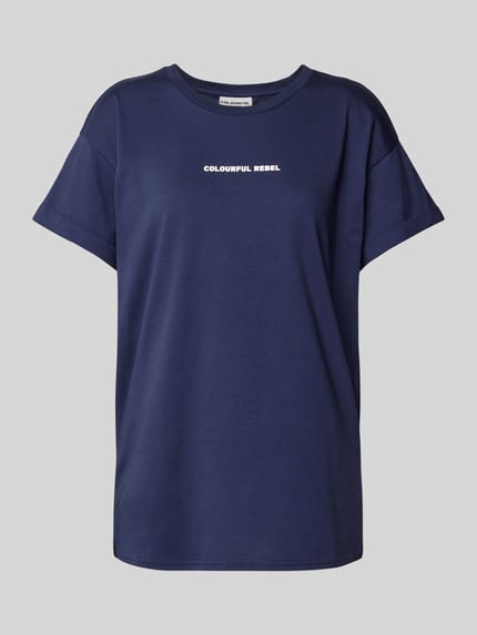 Colourful Rebel T-Shirt mit Label-Print Marine 2