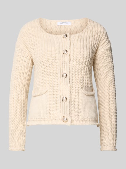 ZABAIONE Regular fit gebreid jack met wol model 'Da44lia' Beige - 2