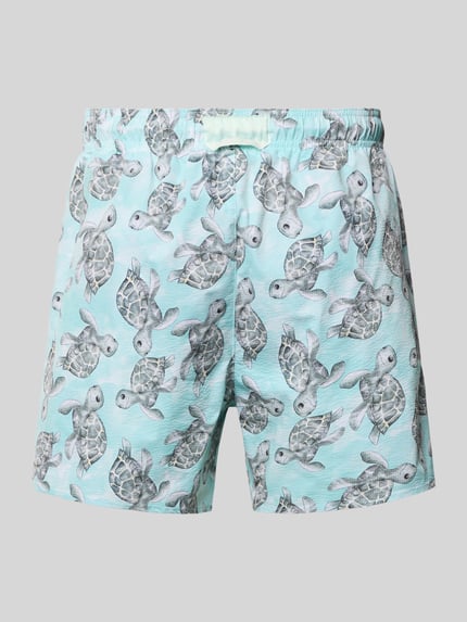 Emporio Armani Badehose im Allover-Look Tuerkis 3