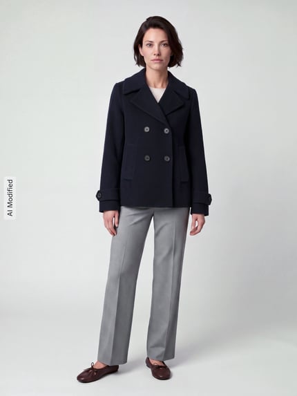 Gil Bret Regular Fit Kurzmantel aus Woll-Kaschmir-Mix  Marine 1