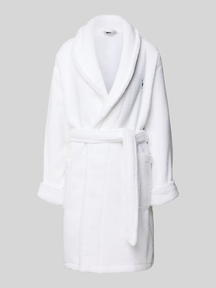 Polo Ralph Lauren Comfort Fit Bademantel aus reiner Baumwolle Modell 'ICONIC BEAR' Weiss 1