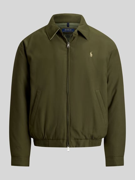 Polo Ralph Lauren bomberka o kroju regular fit z wykładanym kołnierzem Oliwkowy 2