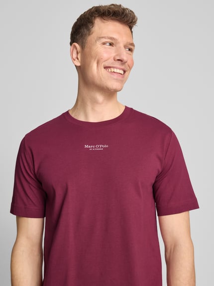 Marc O'Polo Regular Fit T-Shirt aus reiner Baumwolle Dunkelrot 3