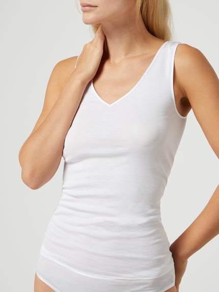 HANRO Onderhemd van katoen - naadloos, model 'Cotton Seamless' Wit - 4