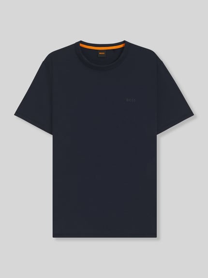 BOSS Orange damski t-shirt o kroju regular fit z czystej bawełny model 'TEGOOD' Granatowy 2