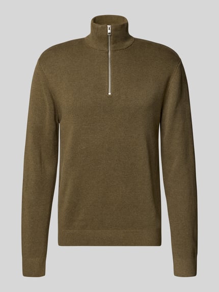 JACK & JONES Premium Troyer mit Label-Detail Modell 'MILANO' Mittelbraun 2