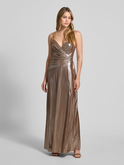 Lauren Ralph Lauren Abendkleid mit Raffungen Modell 'RAEHAN' Taupe 4