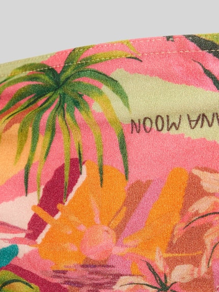 Productfoto, kleurrijke materiaalmix met stretch van Bikinihose im Allover-Look Modell 'KAMUNIBA DASIA' van Banana Moon, nauwsluitend, all-over look, zij-vetersluiting