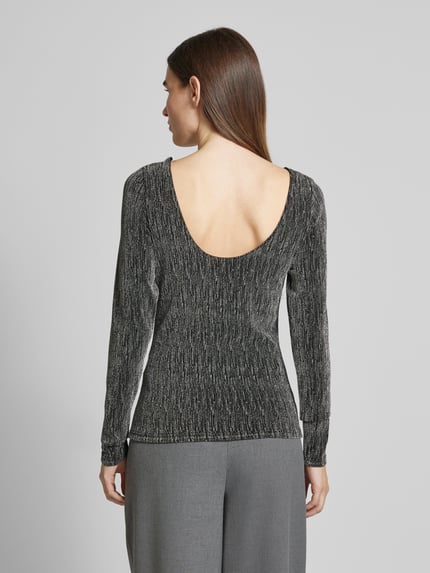 Selected Longsleeve mit Effektgarn Modell 'ANITA' Black 5