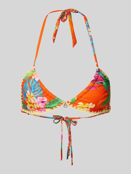 Banana Moon Bikini-Oberteil mit floralem Muster Modell 'MAIMITI' Orange 1