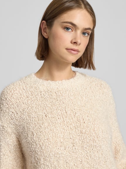 NOISY MAY® Strickpullover aus Effektgarn Modell 'SASSY' Ecru 3