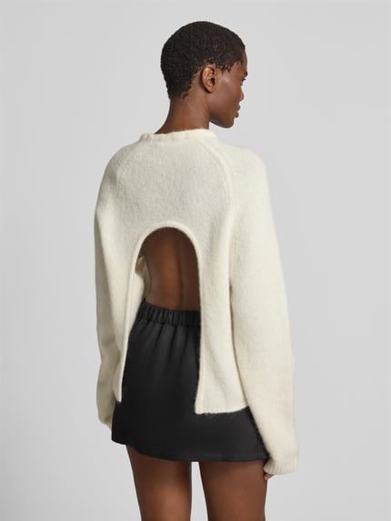 black palms Regular Fit Pullover aus Alpaka-Mix Ecru 5