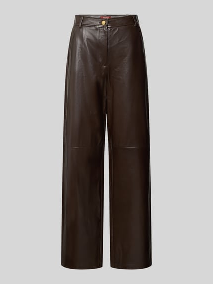 Tapered Fit Lederhose aus echtem Lammleder Shop The Look MANNEQUINE