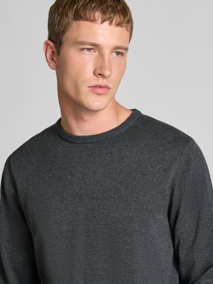 JACK & JONES Longsleeve mit Rundhalsausschnitt Dunkelgrau Melange 3