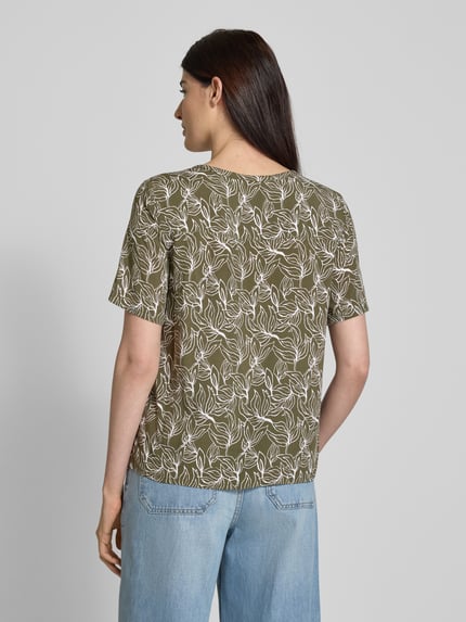 Christian Berg Woman Slim fit blouseshirt met tuniekkraag Rietgroen - 5