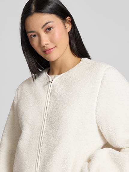Samsøe Samsøe Fleecejack met ronde hals, model 'AUTUMN' Offwhite - 3