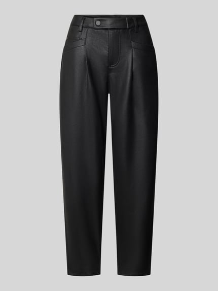 Buena Vista Regular Fit Barrel Leg Hose in Leder-Optik Black 2