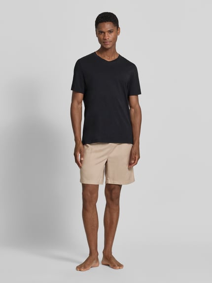 BOSS Regular Fir Sweatshorts aus Viskose-Leinen-Mix Modell 'FRESH SHORTS' Sand 1