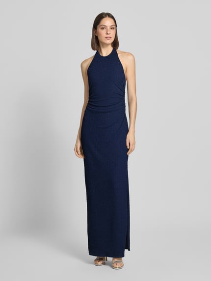 SWING Abendkleid mit Strukturmuster und Raffungen Marine 4