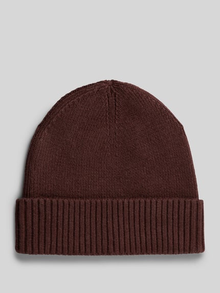 Tommy Hilfiger Beanie aus Pima Baumwolle mit Logo-Detail Bordeaux 3