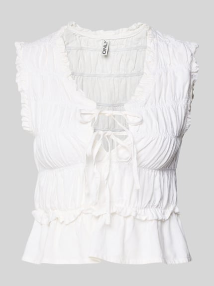 Regular Fit Blusentop aus Viskose-Leinen-Mix Modell 'GOA' Shop The Look MANNEQUINE