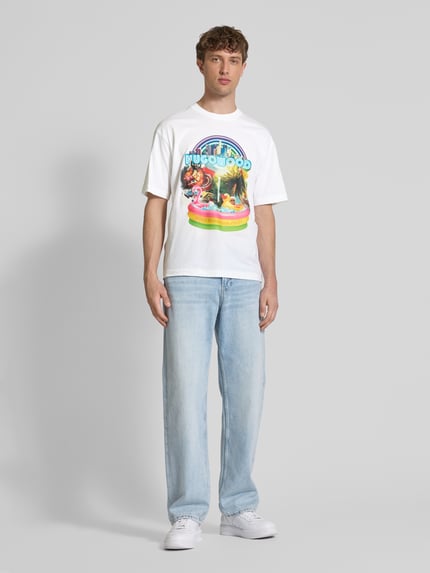 HUGO T-Shirt mit Label-Print Modell 'Duwood' Weiss 1