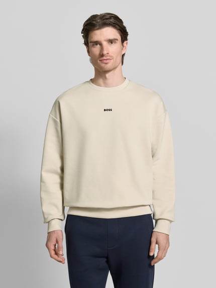 BOSS Green Bluza o kroju regular fit z mieszanki bawełny model „STENSON” Piaskowy 4