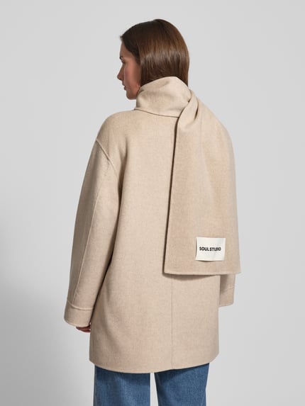 Smith and Soul Kurtka o kroju loose fit z mieszanki wełny Beżowy melanż 5