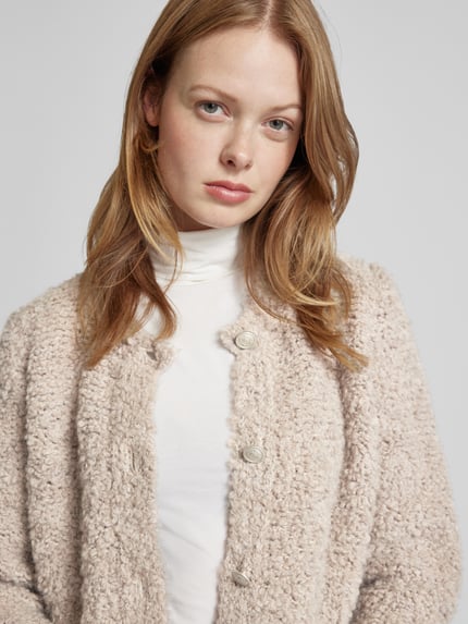 Smith and Soul Regular fit gebreid jack met knoopsluiting Taupe - 3